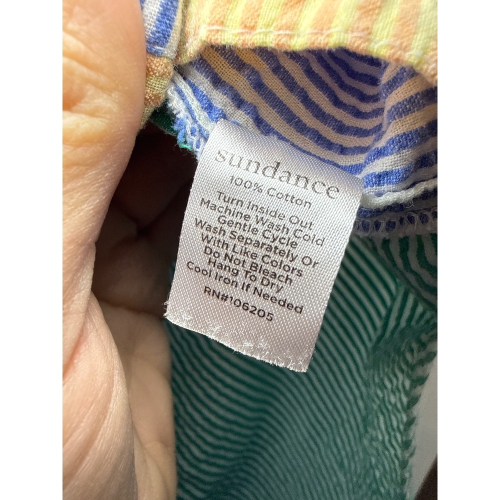 Sundance Patchwork Colorblock Striped Seersucker … - image 3